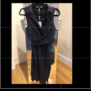 Derek lam navy wrap dress, new with tags